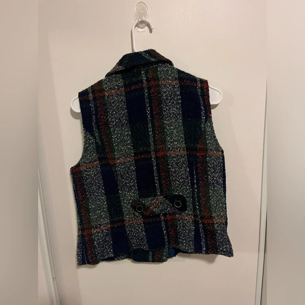 Cabi 908 Vest Womens M Tweed Wool Blend Double‎ Breasted English Country